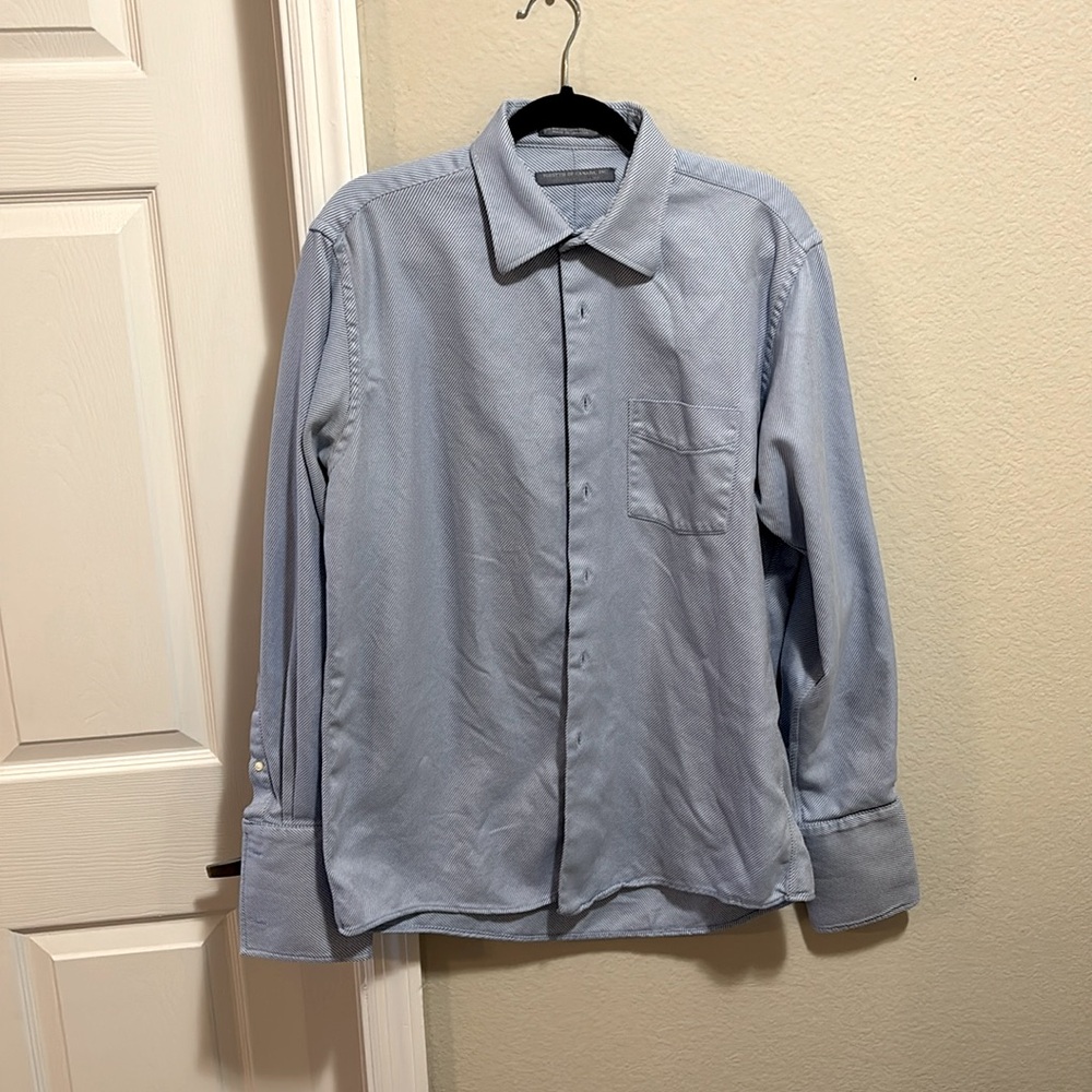 Blue Striped “Forsyth of Canada, Inc” Dress Shirt Size 16 34/35